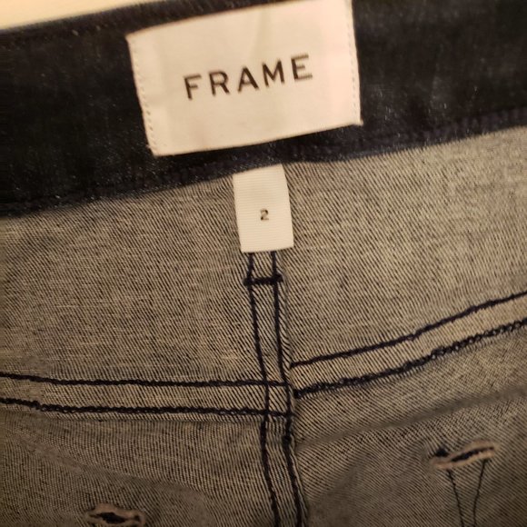 FRAME Le One Flare High Rise Stretch Denim Jeans In Keller Blue - Picture 3 of 11